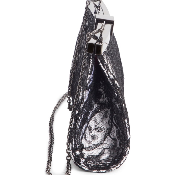 New Authentic CHRISTIAN LOUBOUTIN Palmette Lace Overlay Clutch - Picture 4 of 8